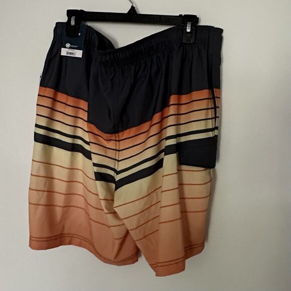 George Men's XL Summer Striped Drawstring Board Shorts/Swim Trunks W/Side Pocket - Picture 7 of 11